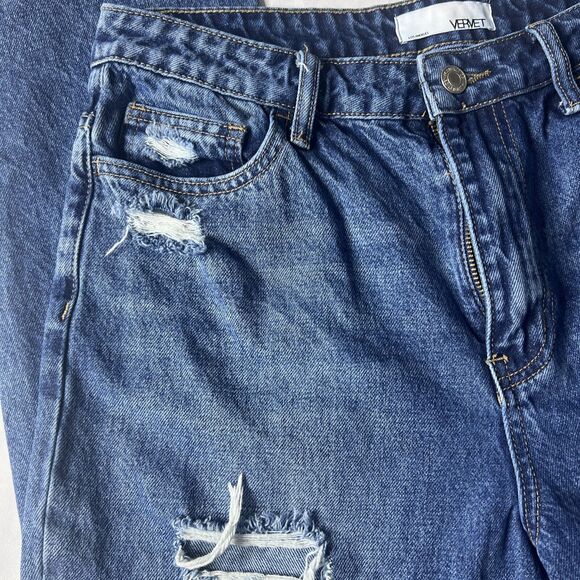 Vervet 29 Jeans 90s Y2K Flare Distressed Raw Hem Retro Grunge Button Fly Momcore - Picture 4 of 11
